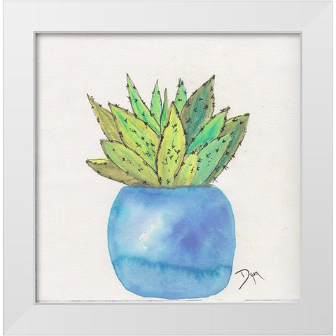 Cactus Pot II White Modern Wood Framed Art Print by Dyer, Beverly