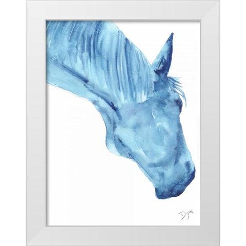 Blue Lacey Thick White Modern Wood Framed Art Print by Dyer, Beverly