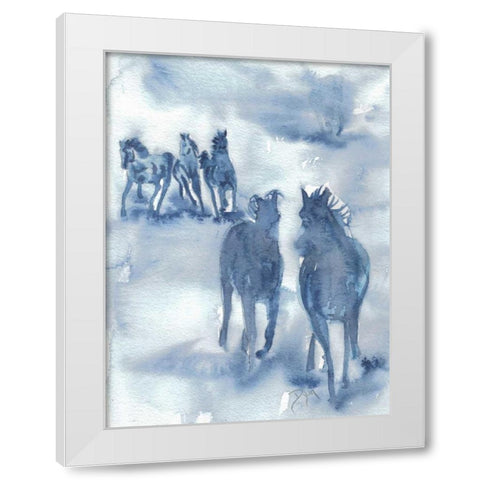 Thundering Hooves White Modern Wood Framed Art Print by Dyer, Beverly