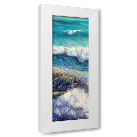 Ocean Rolls 2 White Modern Wood Framed Art Print by Boho Hue Studio
