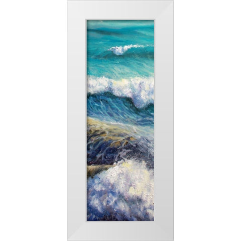 Ocean Rolls 2 White Modern Wood Framed Art Print by Boho Hue Studio