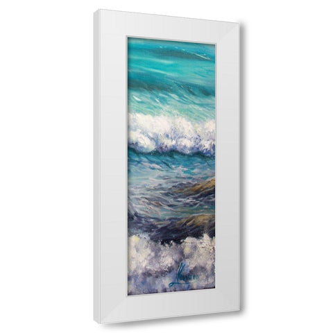 Ocean Rolls 3 White Modern Wood Framed Art Print by Boho Hue Studio