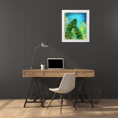 Tropical Palm 1 White Modern Wood Framed Art Print by Boho Hue Studio