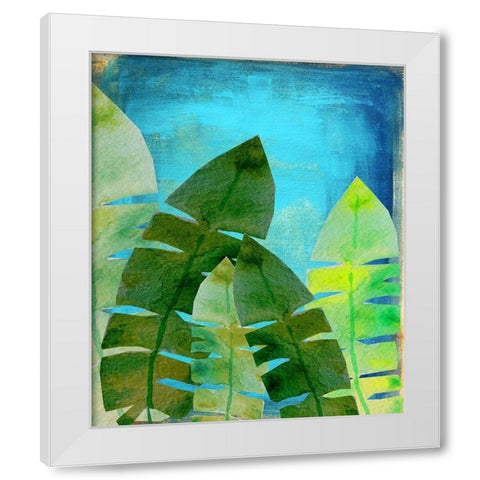 Tropical Palm 1 White Modern Wood Framed Art Print by Boho Hue Studio