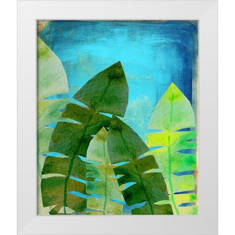 Tropical Palm 1 White Modern Wood Framed Art Print by Boho Hue Studio