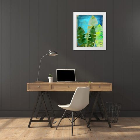 Tropical Palm 2 White Modern Wood Framed Art Print by Boho Hue Studio