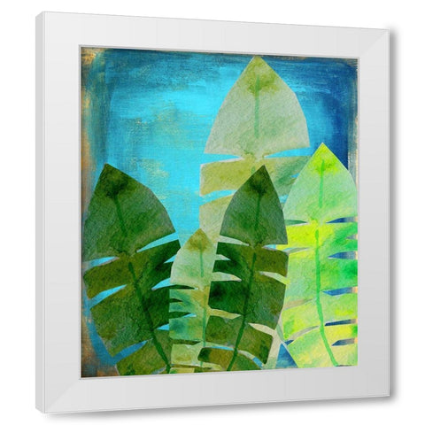 Tropical Palm 2 White Modern Wood Framed Art Print by Boho Hue Studio