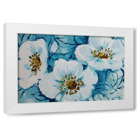 Blossom Bunch 12c White Modern Wood Framed Art Print by Boho Hue Studio