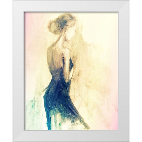 Feminine Solitude White Modern Wood Framed Art Print by Boho Hue Studio