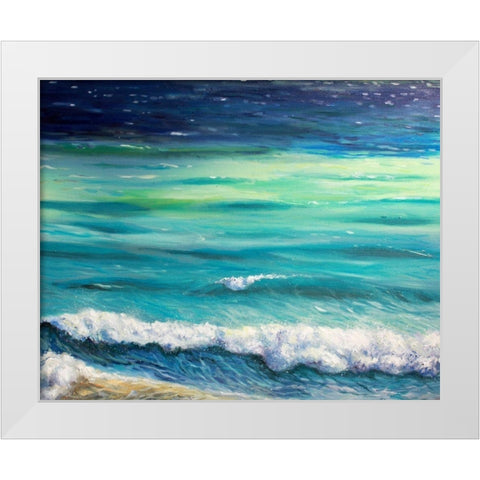 Rolling Waves White Modern Wood Framed Art Print by Boho Hue Studio