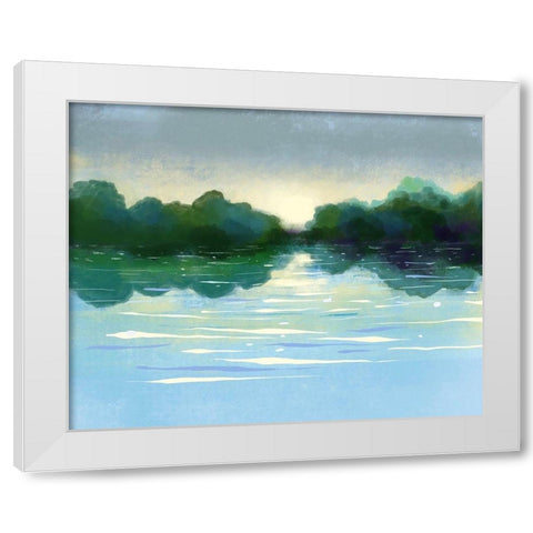 Serene View White Modern Wood Framed Art Print by Boho Hue Studio