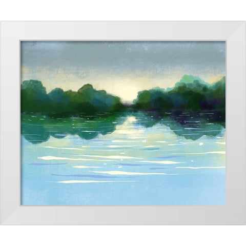 Serene View White Modern Wood Framed Art Print by Boho Hue Studio