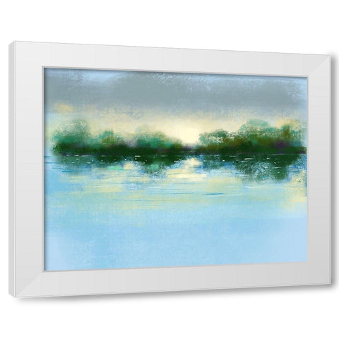 On The Horizon White Modern Wood Framed Art Print by Boho Hue Studio