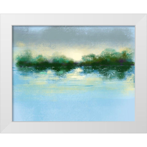 On The Horizon White Modern Wood Framed Art Print by Boho Hue Studio