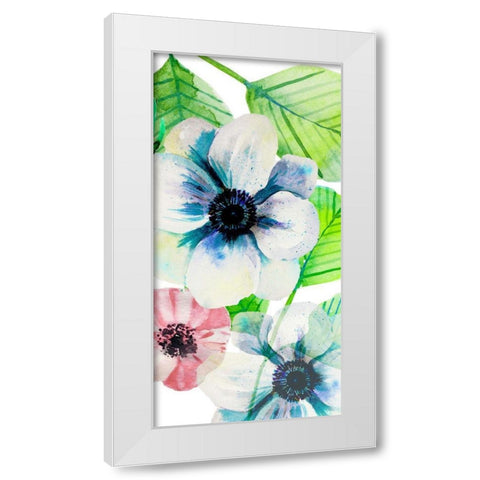 Flower Panel 1 White Modern Wood Framed Art Print by Boho Hue Studio