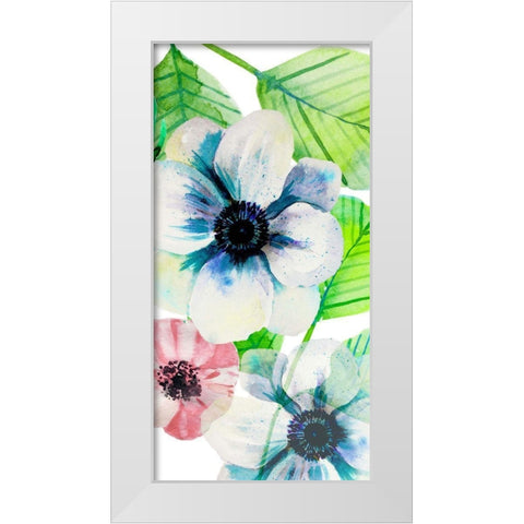 Flower Panel 1 White Modern Wood Framed Art Print by Boho Hue Studio