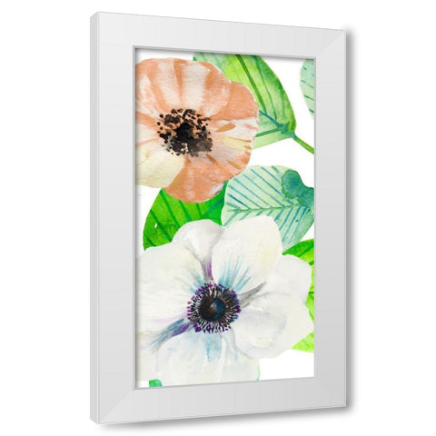 Flower Panel 2 White Modern Wood Framed Art Print by Boho Hue Studio
