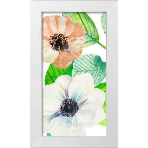 Flower Panel 2 White Modern Wood Framed Art Print by Boho Hue Studio