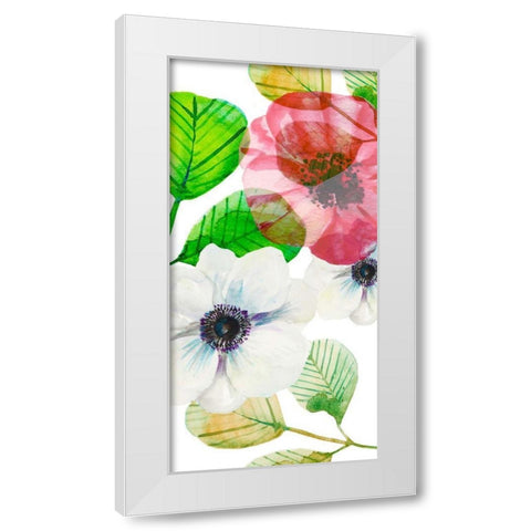 Flower Panel 3 White Modern Wood Framed Art Print by Boho Hue Studio