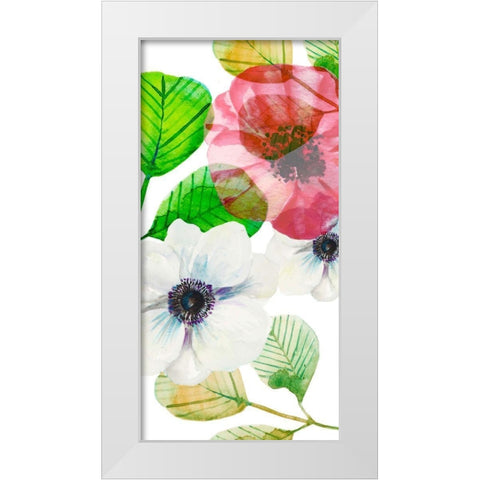 Flower Panel 3 White Modern Wood Framed Art Print by Boho Hue Studio