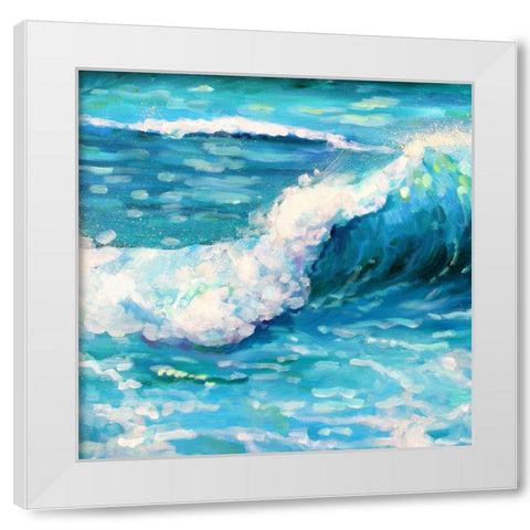 Sea Stroll White Modern Wood Framed Art Print by Boho Hue Studio