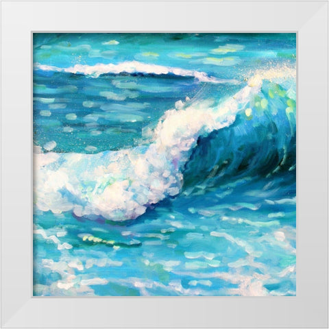 Sea Stroll White Modern Wood Framed Art Print by Boho Hue Studio