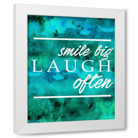 Laugh Often White Modern Wood Framed Art Print by Alvarez, Cynthia