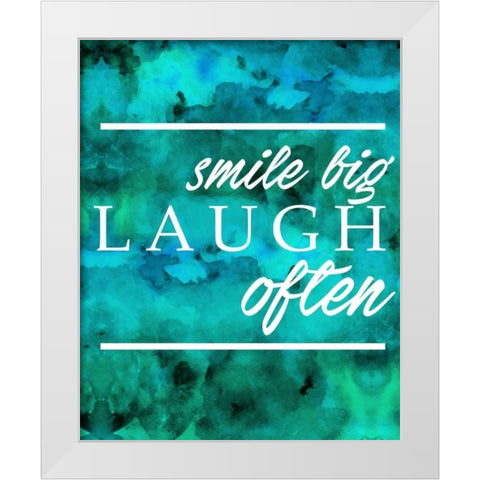Laugh Often White Modern Wood Framed Art Print by Alvarez, Cynthia