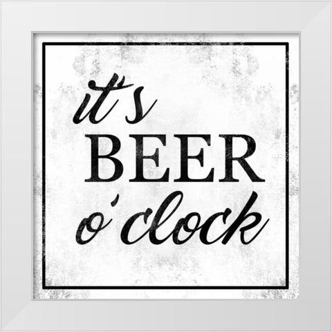 Beer O Clock White Modern Wood Framed Art Print by Alvarez, Cynthia