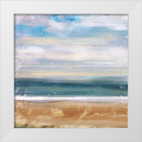 Blue Sea 1 White Modern Wood Framed Art Print by Alvarez, Cynthia