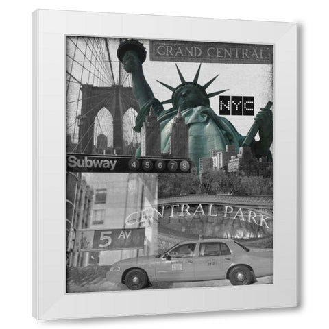 All About NY 2 White Modern Wood Framed Art Print by Stevens, Carole