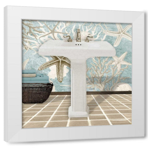 Coral Sink 1A White Modern Wood Framed Art Print by Stevens, Carole