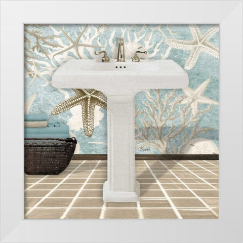 Coral Sink 1A White Modern Wood Framed Art Print by Stevens, Carole