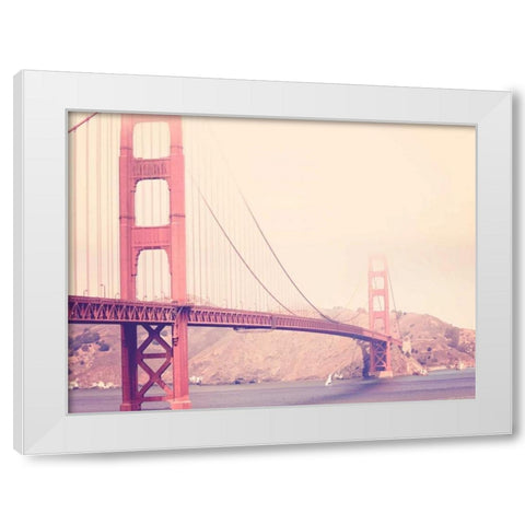 Golden Gate Vintage White Modern Wood Framed Art Print by Davis Ashley