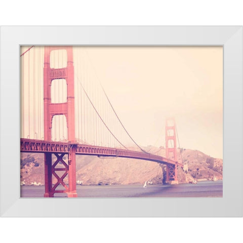 Golden Gate Vintage White Modern Wood Framed Art Print by Davis Ashley