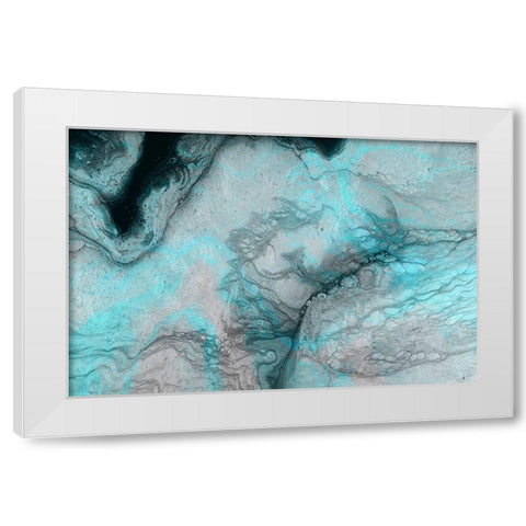 Blue Crevice White Modern Wood Framed Art Print by Brown, Denise