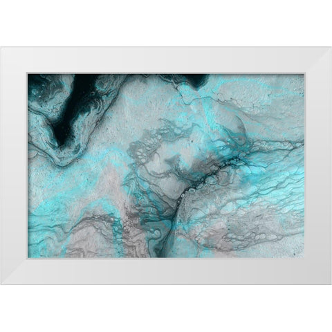 Blue Crevice White Modern Wood Framed Art Print by Brown, Denise