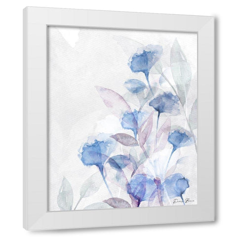 Modern Poppies 2 Blue White Modern Wood Framed Art Print by Brown, Denise