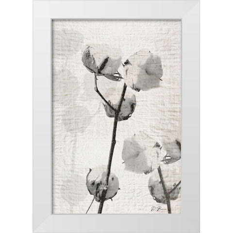Cotton Stem 2 White Modern Wood Framed Art Print by Brown, Denise