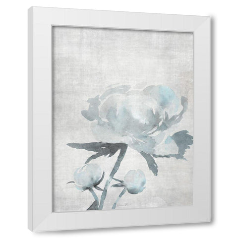 Watercolor Blooms 1 2.0 Blue White Modern Wood Framed Art Print by Brown, Denise