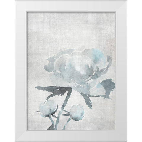 Watercolor Blooms 1 2.0 Blue White Modern Wood Framed Art Print by Brown, Denise