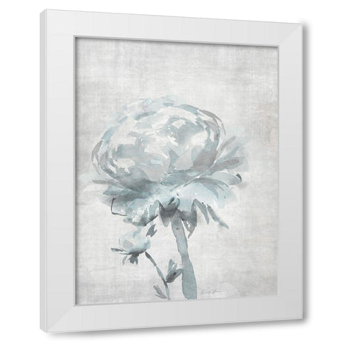 Watercolor Blooms 2 2.0 Blue White Modern Wood Framed Art Print by Brown, Denise