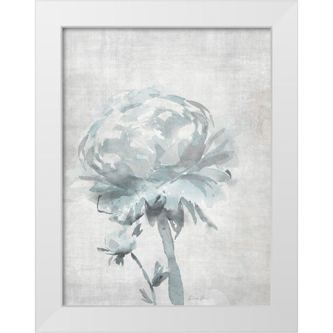 Watercolor Blooms 2 2.0 Blue White Modern Wood Framed Art Print by Brown, Denise