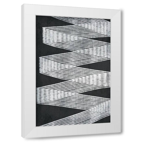 Monochrome Lines 1 White Modern Wood Framed Art Print by Brown, Denise