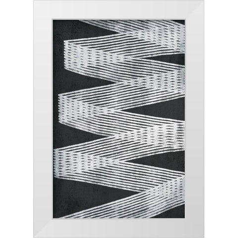 Monochrome Lines 1 White Modern Wood Framed Art Print by Brown, Denise
