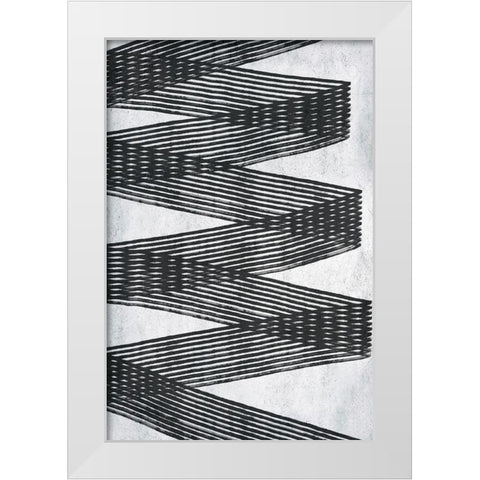 Monochrome Lines 2 White Modern Wood Framed Art Print by Brown, Denise