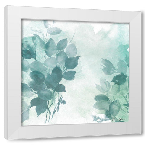 Watercolor Leaves 1 White Modern Wood Framed Art Print by Brown, Denise