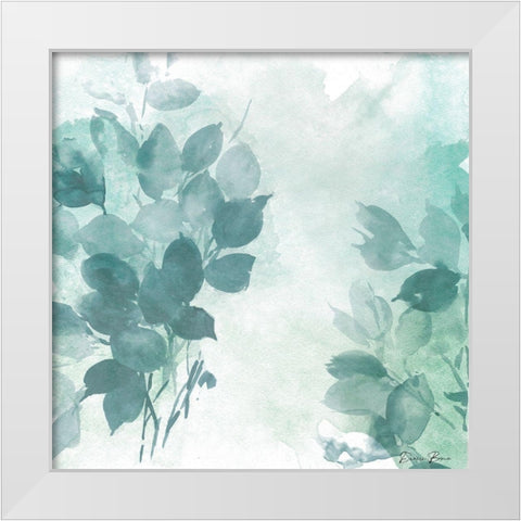 Watercolor Leaves 1 White Modern Wood Framed Art Print by Brown, Denise