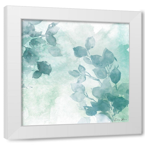 Watercolor Leaves 2 White Modern Wood Framed Art Print by Brown, Denise