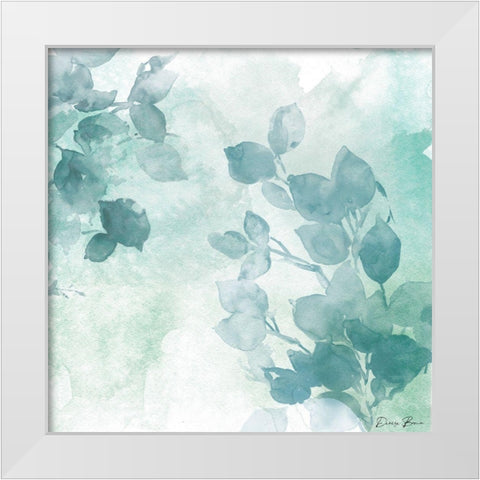 Watercolor Leaves 2 White Modern Wood Framed Art Print by Brown, Denise